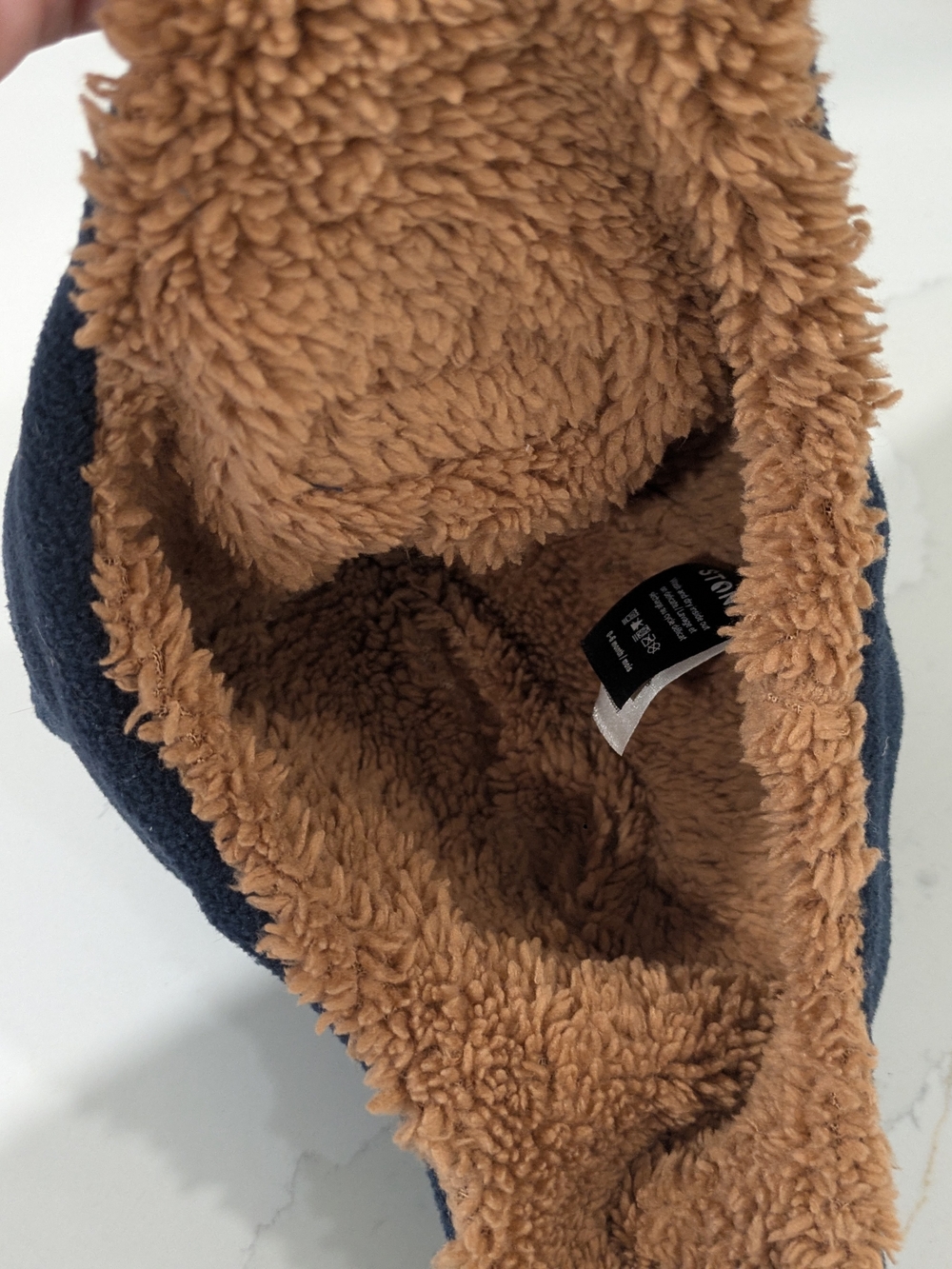 Stonz Kids Navy Fleece Pom Pom Hat - Picture 3 of 5